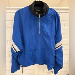Vintage 90s Blue Half Zip Windbreaker Jacket Oversized L